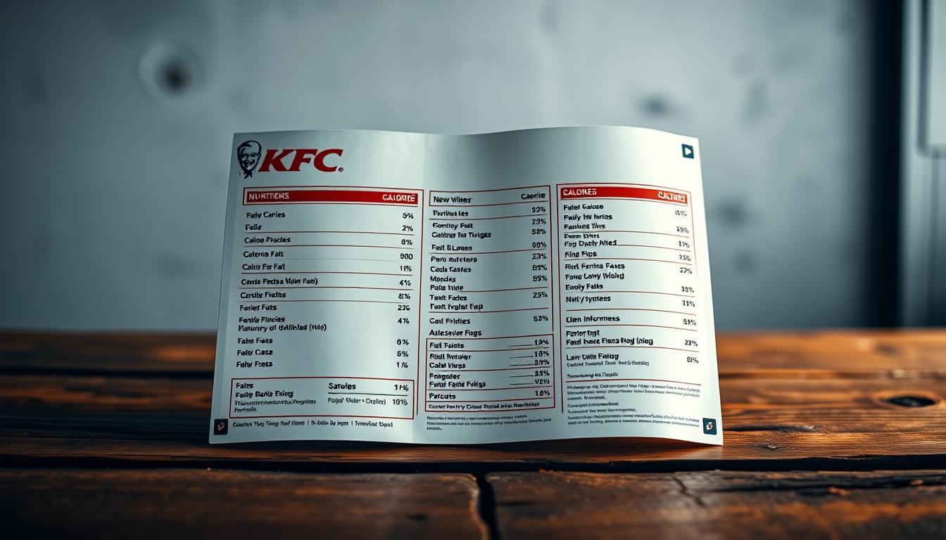 KFC Nutrition Menu